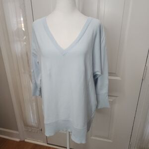 Talbots Pima Cotton Baby‎ Blue Sweater Top  Size 1X Plus